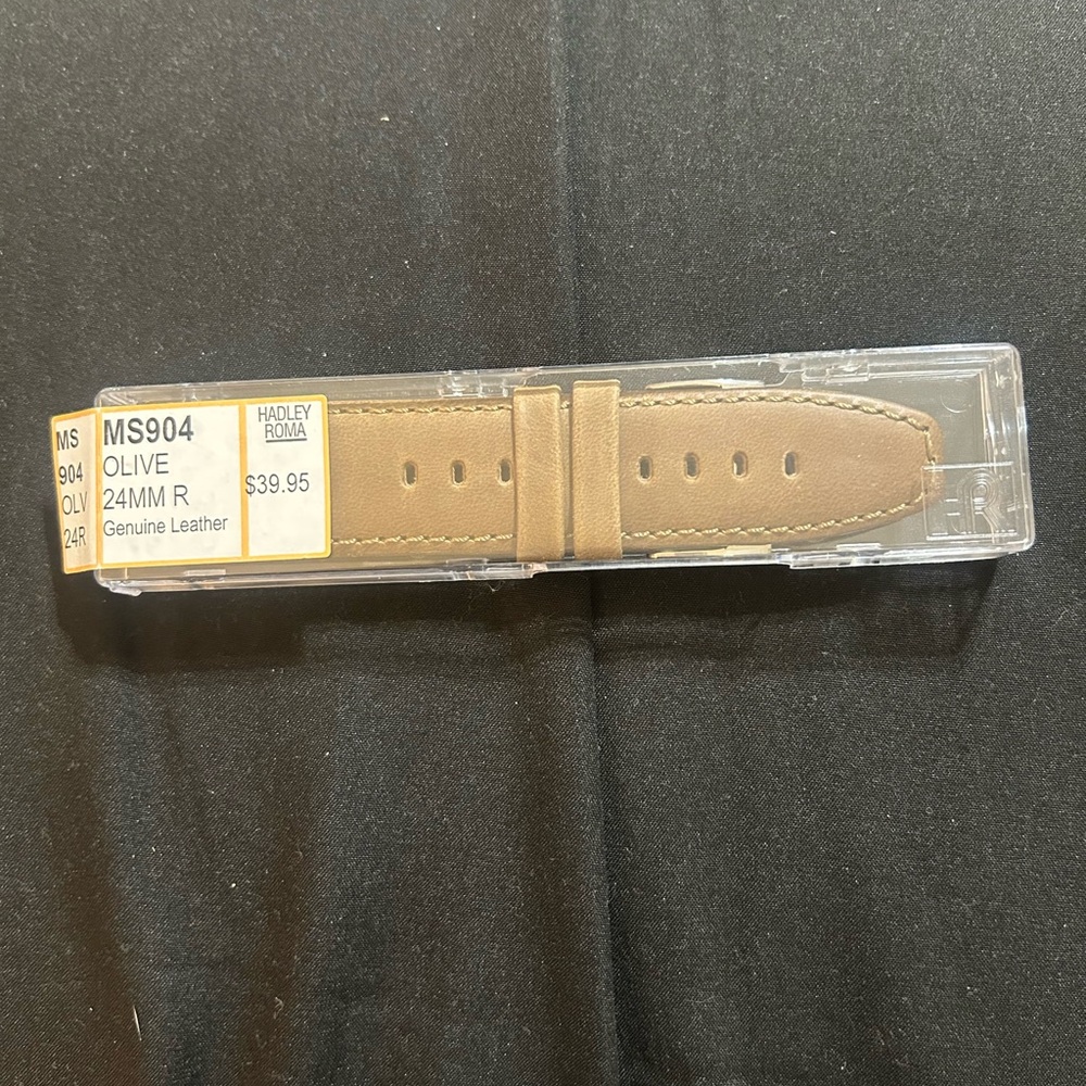 Hadley Roma Olive Leather Watch Strap
